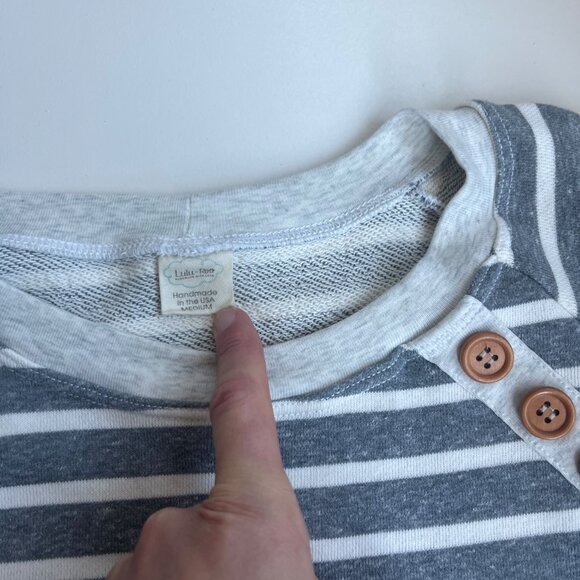 Lulu + Roo Striped Sweatshirt Women's Medium - Picture 2 of 3